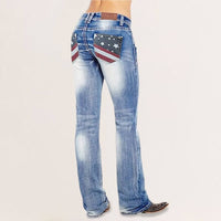Damen-Bootcut-Jeans mit Flaggen-Details – Madison