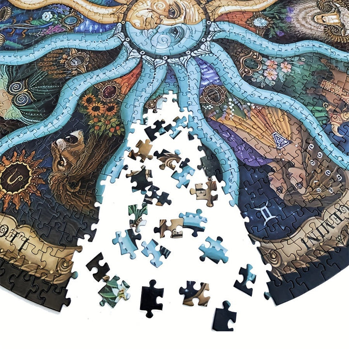Runde Puzzle | 1000 Teile Sternzeichen Beruhigend Erwachsene-Luzern Mode
