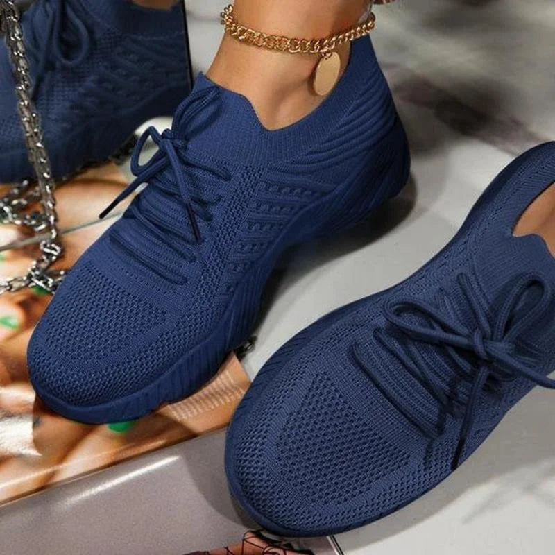 Luftdurchlässige Damen Chunky-Sneaker mit Schnürung – Saphira