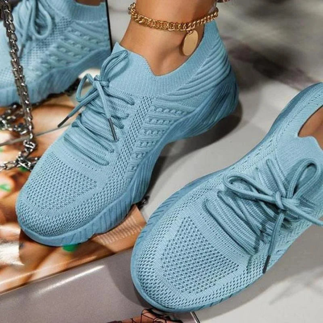 Luftdurchlässige Damen Chunky-Sneaker mit Schnürung – Saphira