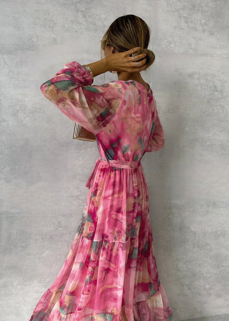 Florales Wickel-Maxikleid – Viviana