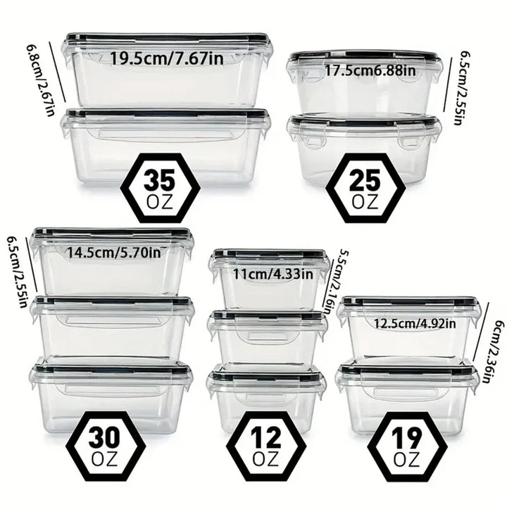 Lebensmittelbehälter-Set | Langlebig Vielseitig Sicher Frischhaltung FoodSaver-12-teilig-Luzern Mode