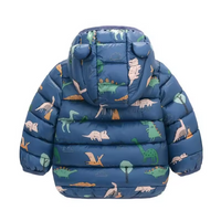 Kinder Regenjacke wasserdicht im Daunenstil mit Karikatur-Design – Miro