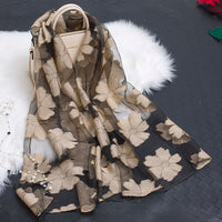 Trendiger Damen Seidenschal mit Blumenmuster und Cut-out-Design – Fiora (1+1 GRATIS)