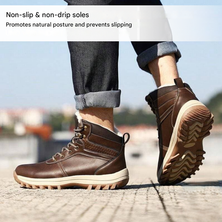 Herbst-Winterstiefel mit Kälteschutz und Herbstlaub-Design – Leonardo