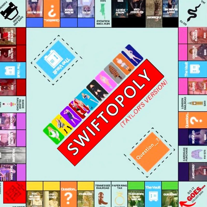 Musikbasiertes Brettspiel mit Songkarten und Monopolygeld für Spielabende