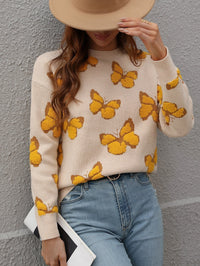 Damenpullover mit Schmetterlingsmuster – Liora