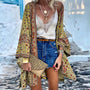 Trendige Boho Damen Strickjacke mit Muster – Elara
