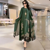 Maxikleid mit geradem Schnitt und langen Ärmeln – Yara