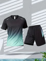 2-Piece Gradient Short-Sleeve Sports Set - Archie