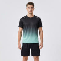 2-Piece Gradient Short-Sleeve Sports Set - Archie
