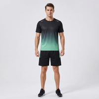 2-Piece Gradient Short-Sleeve Sports Set - Archie