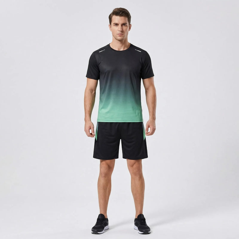 2-Piece Gradient Short-Sleeve Sports Set - Archie