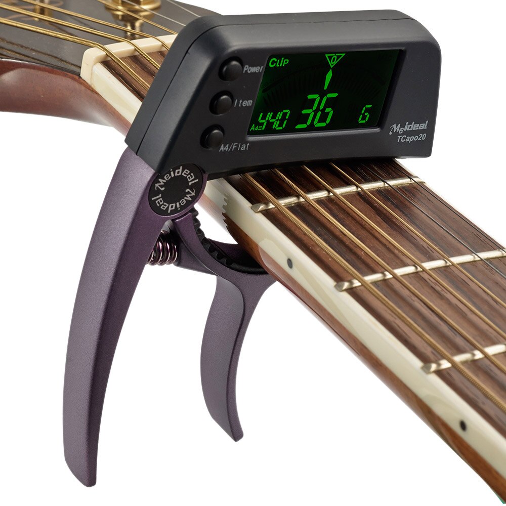 Gitarrenstimmer | Capo | 2-in-1 | Kompakt | Vielseitig | Digital-Mattschwarz-Luzern Mode