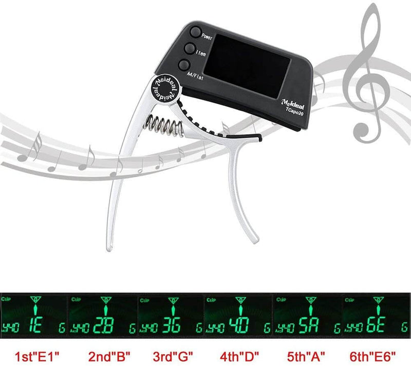 Gitarrenstimmer | Capo | 2-in-1 | Kompakt | Vielseitig | Digital-Luzern Mode