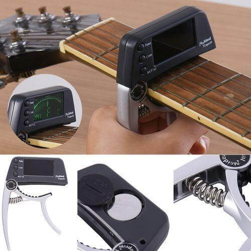 Gitarrenstimmer | Capo | 2-in-1 | Kompakt | Vielseitig | Digital-Luzern Mode