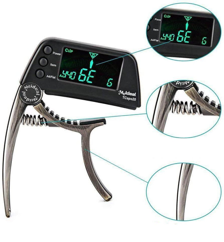 Gitarrenstimmer | Capo | 2-in-1 | Kompakt | Vielseitig | Digital-Luzern Mode