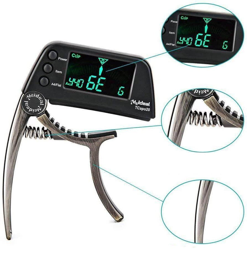 Gitarrenstimmer | Capo | 2-in-1 | Kompakt | Vielseitig | Digital-Luzern Mode