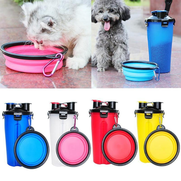 Futter- und Wasserschale für Haustiere | 2-in-1 Reisebecher | Praktischer Stauraum | BPA-frei-Luzern Mode