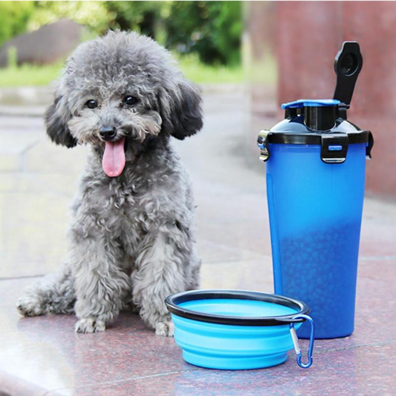 Futter- und Wasserschale für Haustiere | 2-in-1 Reisebecher | Praktischer Stauraum | BPA-frei-Luzern Mode