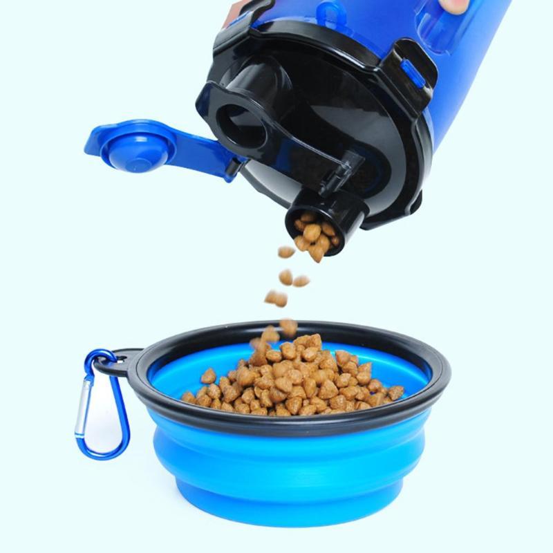 Futter- und Wasserschale für Haustiere | 2-in-1 Reisebecher | Praktischer Stauraum | BPA-frei-Luzern Mode