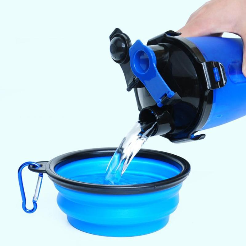 Futter- und Wasserschale für Haustiere | 2-in-1 Reisebecher | Praktischer Stauraum | BPA-frei-Luzern Mode