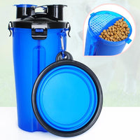 Futter- und Wasserschale für Haustiere | 2-in-1 Reisebecher | Praktischer Stauraum | BPA-frei-Luzern Mode