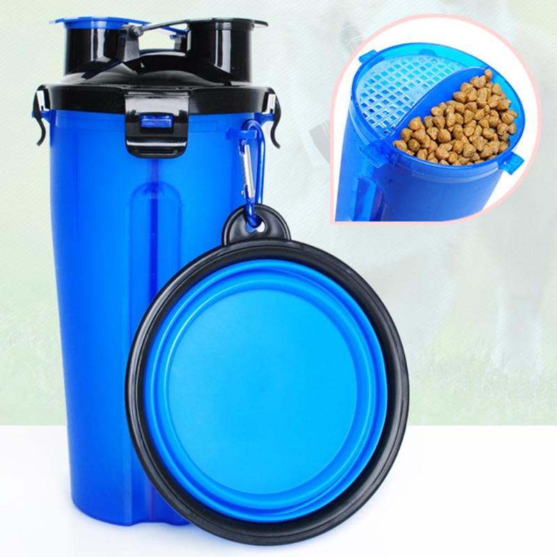 Futter- und Wasserschale für Haustiere | 2-in-1 Reisebecher | Praktischer Stauraum | BPA-frei-Luzern Mode