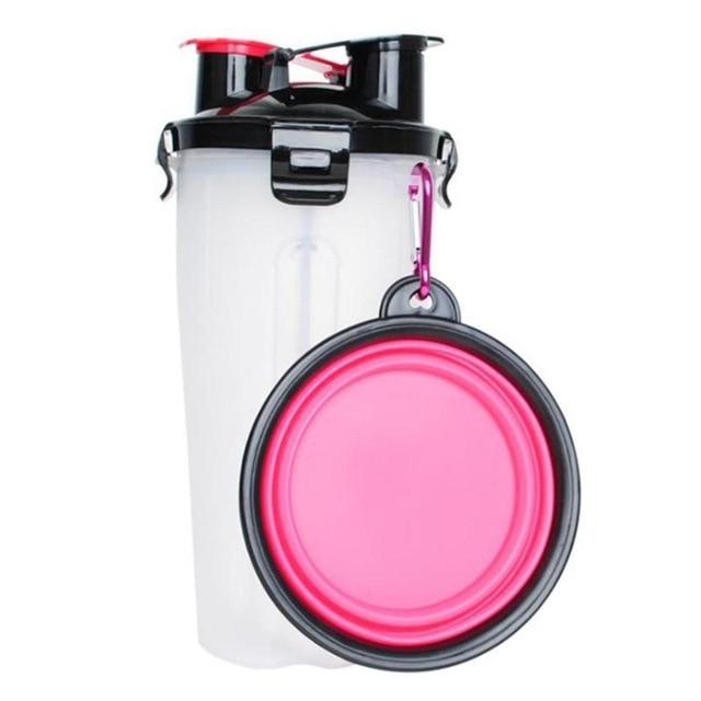Futter- und Wasserschale für Haustiere | 2-in-1 Reisebecher | Praktischer Stauraum | BPA-frei-Weiß-Luzern Mode