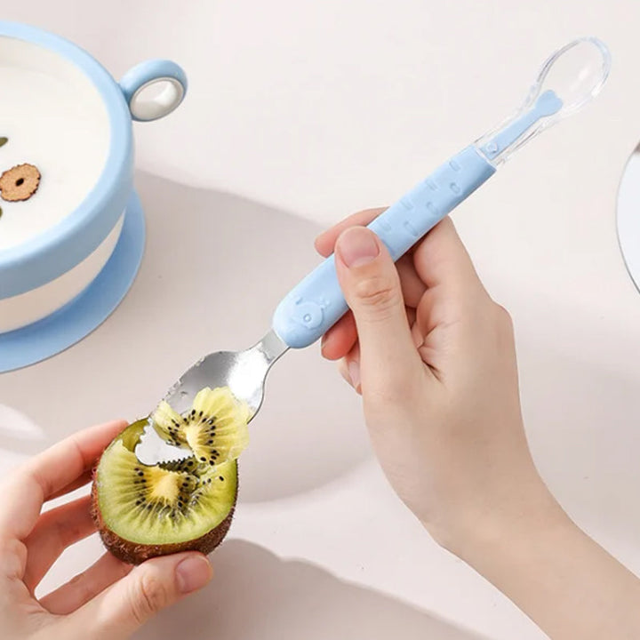 2-in-1 Silikon Baby Löffel | Ergonomisch Komfortabel Langlebig Sicher-Luzern Mode