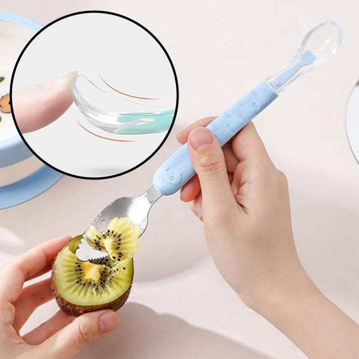 2-in-1 Silikon Baby Löffel | Ergonomisch Komfortabel Langlebig Sicher-Luzern Mode