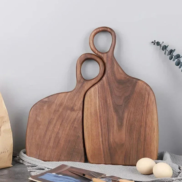 Hölzerne Schneidebrett-Set | Nussbaum | 2-teilig | Massiv | Handwäsche-Luzern Mode
