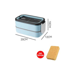 2-Laagse Lunchbox | RVS Bento Stijlvol Duurzaam Veelzijdig Organiseren-Blauw-Luzern Mode