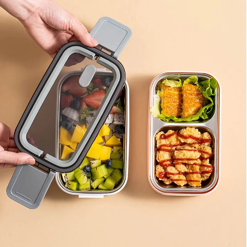 2-Laagse Lunchbox | RVS Bento Stijlvol Duurzaam Veelzijdig Organiseren-Luzern Mode