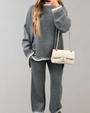 Damen Zweiteiler Set - Stilvoll und Bequem für Alltag-Grau-S-Luzern Mode