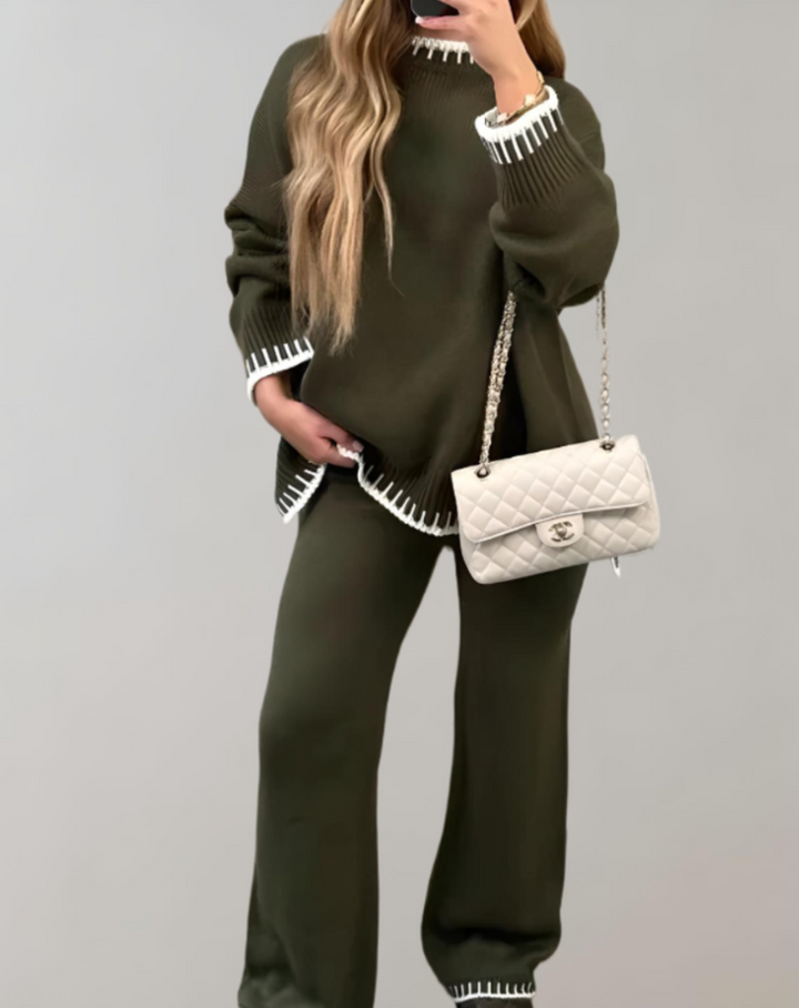 Damen Zweiteiler Set - Stilvoll und Bequem für Alltag-Grün-S-Luzern Mode