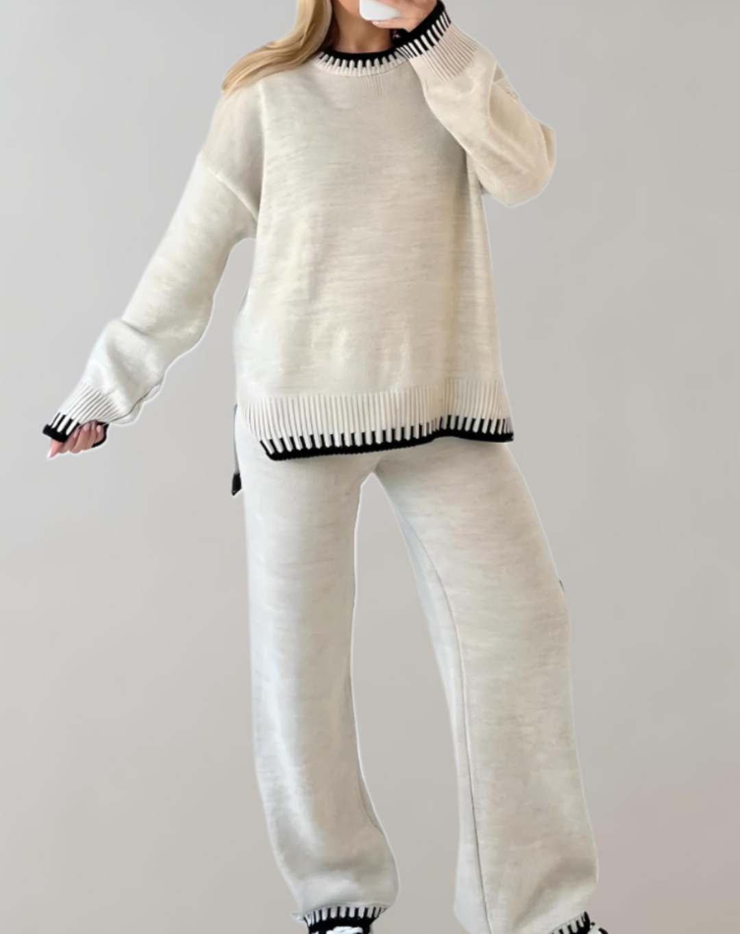 Damen Zweiteiler Set - Stilvoll und Bequem für Alltag-Weiß-S-Luzern Mode