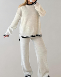 Damen Zweiteiler Set - Stilvoll und Bequem für Alltag-Weiß-S-Luzern Mode