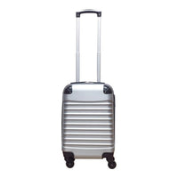 Silberes Kofferset | 2-Teilig | Urlaubreise | Handgepäck | 4 Rollen-Luzern Mode