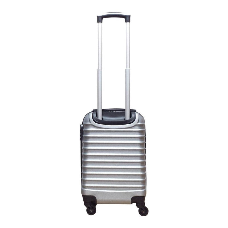 Silberes Kofferset | 2-Teilig | Urlaubreise | Handgepäck | 4 Rollen-Luzern Mode