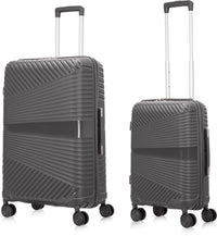 Hartschalen-Kofferset | 2-Teilig | Unifarbe | Stoßfest | Leicht-Grau-2x S (39 L)-Luzern Mode
