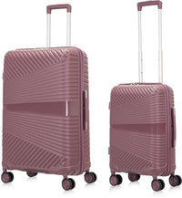 Hartschalen-Kofferset | 2-Teilig | Unifarbe | Stoßfest | Leicht-Rosa-2x S (39 L)-Luzern Mode