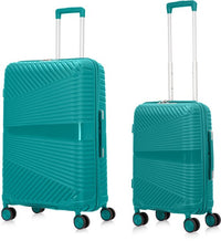 Hartschalen-Kofferset | 2-Teilig | Unifarbe | Stoßfest | Leicht-Türkis-2x S (39 L)-Luzern Mode