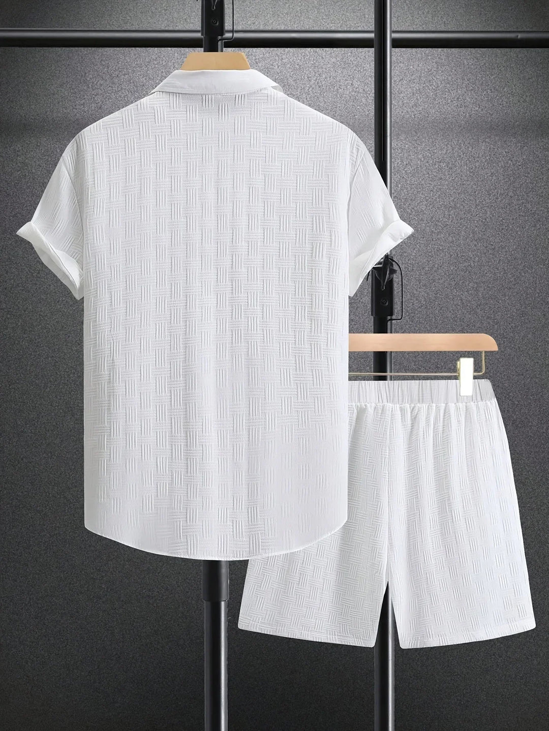 Herren Sommer Outfit | 2-teilig | Hemd | Kurze Ärmel | Knöpfe-Luzern Mode