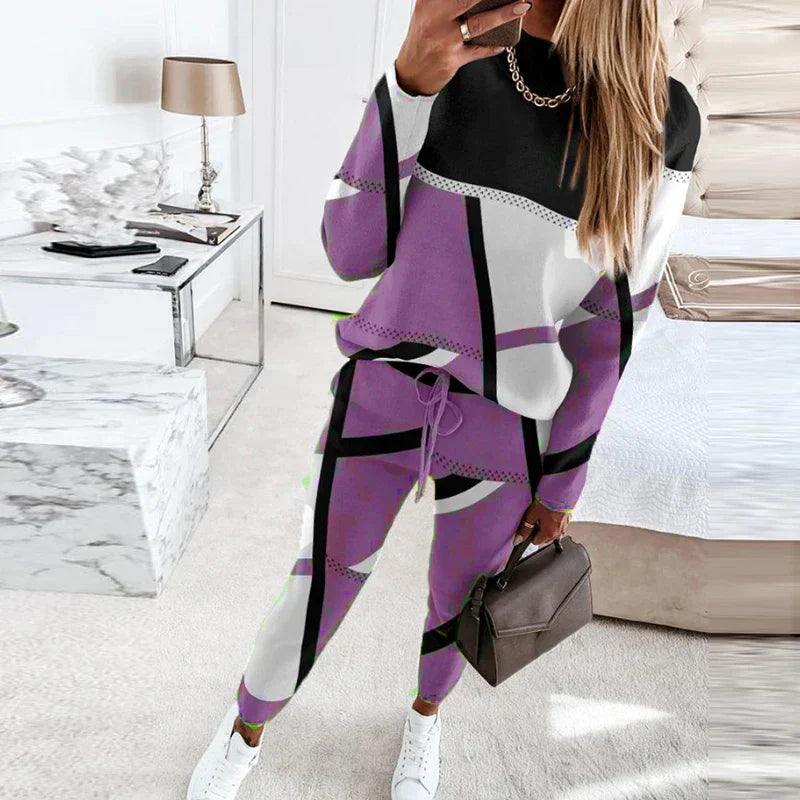 Herren Jogginganzug Set mit Geometrischem Muster Design-Luzern Mode