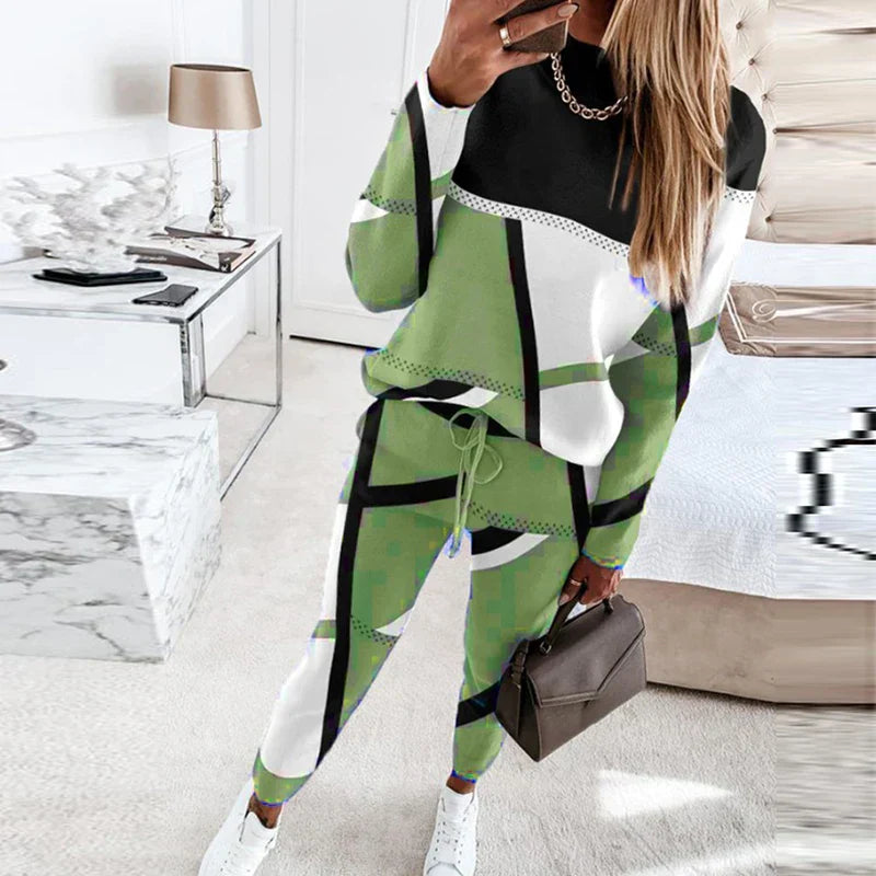 Herren Jogginganzug Set mit Geometrischem Muster Design-Luzern Mode