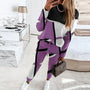 Herren Jogginganzug Set mit Geometrischem Muster Design-Violett-S-Luzern Mode
