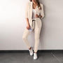 Damenanzug | 2-teilig | Stretch | Hose | Sakko | Uni | Slim Fit-Beige-S-Luzern Mode
