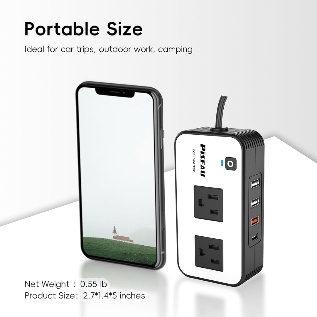 Auto-Wechselrichter | 220V 200W USB Praktisch Kompakt Tragbar Langlebig-Luzern Mode