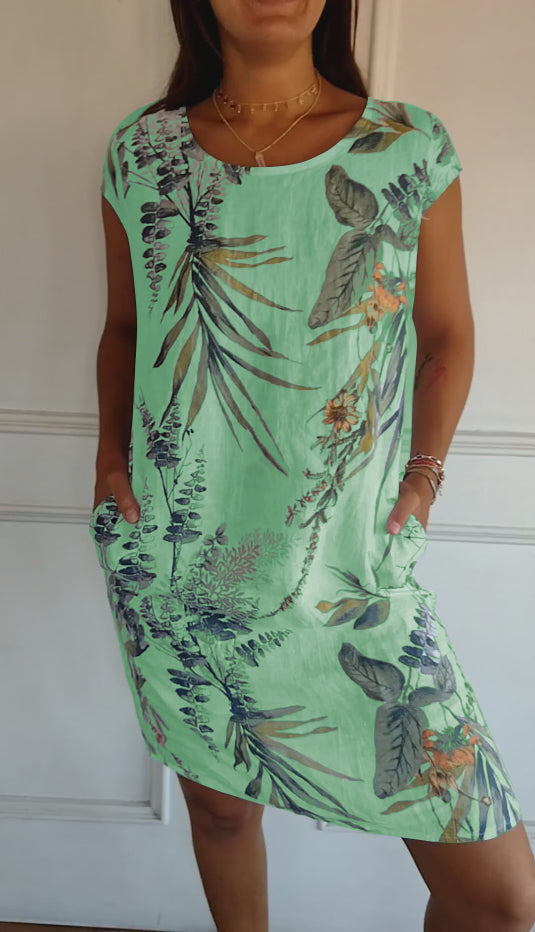 Bequemes Kleid mit Rundhalsausschnitt – Valentina